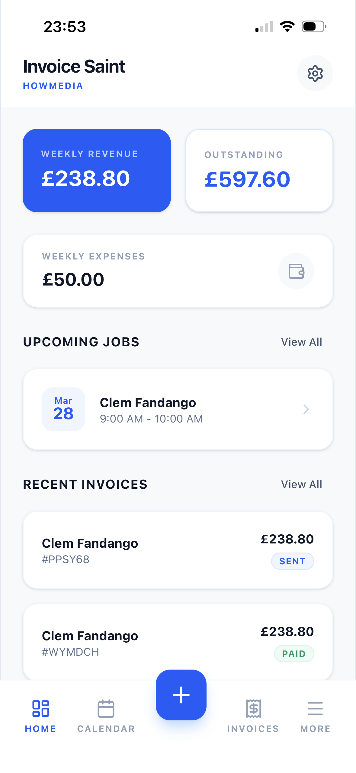 Invoice Saint Dashboard